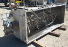 Used J.H. Day Double Spiral Ribbon Blender, Model G, 62.5 cubic feet working capacity (69 total), 304 stainless steel. Non-jacketed trough 36