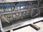 Used J.H. Day Double Spiral Ribbon Blender, Model G, 62.5 cubic feet working capacity (69 total), 304 stainless steel. Non-jacketed trough 36