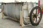 Used J.H. Day Double Spiral Ribbon Blender, 120 cubic feet working capacity. 304 stainless steel clad; carbon steel outside.  Non-jacketed trough 44