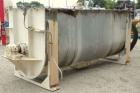 Used J.H. Day Double Spiral Ribbon Blender, 120 cubic feet working capacity. 304 stainless steel clad; carbon steel outside.  Non-jacketed trough 44