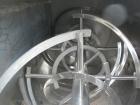 Used J.H. Day Double Spiral Ribbon Blender, 120 cubic feet working capacity. 304 stainless steel clad; carbon steel outside.  Non-jacketed trough 44