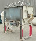 Used J.H. Day Double Spiral Ribbon Blender, 79 cubic root working capacity. 304 stainless steel clad; carbon steel outside.  Non-jacketed trough 40