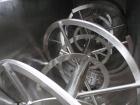 Used J.H. Day Double Spiral Ribbon Blender, 100 cubic feet working capacity (115 total), 304 stainless steel. Non-jacketed trough 40