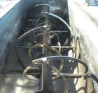 Used J.H. Day Double Spiral Ribbon Blender, 270 cubic feet working capacity (298 total), carbon steel. Jacketed trough 60