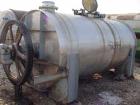 USED: Day cylindrical ribbon blender Model 72x12, 304 S/S. 327 cu ft total. 294.1 cu ft working capacity. 6'n dia x 12'n long. Flat heads. (1) end removable. Dbl spiral ribbon, inner 1/2