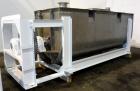 Used J.H. Day Double Spiral Ribbon Blender, 185 cubic feet working capacity, 304 stainless steel. Non-jacketed trough 50