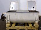 Used- Double Spiral Ribbon Blender, 36 Cubic Feet Working Capacity.  304 Stainless steel non-jacketed trough 78