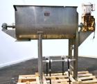 Used Lee Industries Double Spiral Ribbon Blender, 27.8 Cubic Feet (1200 Pound) Working Capacity, Model 1200TDR, 316 Stainless Steel. #4 Finish Non-jacketed trough 30 wide x 60 long x 32 deep. Open to...