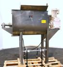 Used Lee Industries Double Spiral Ribbon Blender, 22.2 Cubic Feet (900 Pound) Working Capacity, Model 900TDR, 316 Stainless Steel. #4 Finish Non-jacketed trough 30’’ wide x 48’’ long x 32’’ deep. Ope...