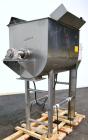 Used Lee Industries Double Spiral Ribbon Blender, 22.2 Cubic Feet (900 Pound) Working Capacity, Model 900TDR, 316 Stainless Steel. #4 Finish Non-jacketed trough 30’’ wide x 48’’ long x 32’’ deep. Ope...