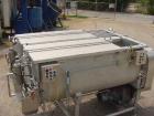 USED: Mepaco model 170 MD twin screw mixer/blender. 5,000 lb or 136 cu ft capacity. Equipped with pneumatically operated end...
