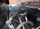 Used Ribbon Blender, 15 Cubic Feet, 304 Stainless Steel. Non-jacketed trough 25” wide x 48” long x approximately 28” deep. 2-1/2” Diameter shaft, inner ribbon 1-1/2” wide x 3/16” thick, outer ribbon ...