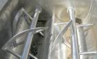 Used Twin Shaft Ribbon Mixer, Approximately 41 Cubic Foot Capacity, 304 Stainless Steel.  304 stainless steel jacketed trough 40