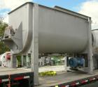 Used Double spiral ribbon blender, 267 cubic feet working capacity, 304 stainless steel. Non-jacketed trough 60