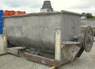 Used O'Hara Double Spiral Ribbon Blender, 200 cubic feet, model RB200, 304 stainless steel. Non-jacketed trough approximately 54