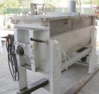 USED: Patterson Foundry Machine double spiral ribbon blender, 19.5 cubic foot working capacity, 304 stainless steel. Carbon steel jacketed trough 24