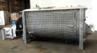 Used Mueller Double Spiral Ribbon Blender, 220 cubic feet working capacity, 304 stainless steel.  304 Stainless steel non-code dimple jacketed trough 60