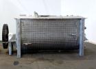 Used Mueller Double Spiral Ribbon Blender, 220 cubic feet working capacity, 304 stainless steel.  304 Stainless steel non-code dimple jacketed trough 60