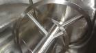 Used Mueller Double Spiral Ribbon Blender, 220 cubic feet working capacity, 304 stainless steel.  304 Stainless steel non-code dimple jacketed trough 60