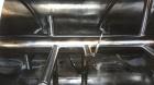 Used Mueller Double Spiral Ribbon Blender, 220 cubic feet working capacity, 304 stainless steel.  304 Stainless steel non-code dimple jacketed trough 60