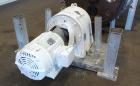 Used Mueller Double Spiral Ribbon Blender, 220 cubic feet working capacity, 304 stainless steel.  304 Stainless steel non-code dimple jacketed trough 60