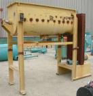 Used Paul O Abbe #10 Double Spiral Ribbon Blender, 40 cubic feet working capacity, 304 stainless steel. Carbon steel jacketed trough 30'' wide x 88'' x approximately 34