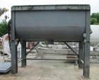 Used- Ribbon Blender, Approximately 150 Cubic Foot Stainless Steel. Trough has a carbon steel jacket rated 75 PSI at 320 deg...