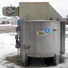 Used- Ruberg Vertical Single Shaft Mixer, 88.3 cubic feet (25-2500 liter), model VM2500, 316L stainless steel. Non-jacketed ...