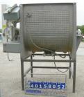 Used Scott Equipment Co double spiral ribbon blender, approximately 56 cubic feet working capacity, 304 stainless steel. Dimpled jacketed trough 48