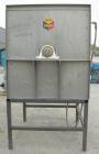 Used Scott Equipment Co double spiral ribbon blender, approximately 56 cubic feet working capacity, 304 stainless steel. Dimpled jacketed trough 48