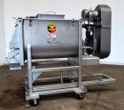 Used Scott Equipment Paddle/Ribbon Blender, Model SPRM304SS, 20 Cubic Feet Working Capacity, 304 Stainless Steel. Non-jacketed trough 31” wide x 48” long x approximately 36” deep. 4” Diameter shaft, ...