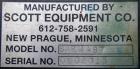 Used Scott Equipment Paddle/Ribbon Blender, model SPRM487, 99 cubic feet working capacity, carbon steel. Non-jacketed trough 48