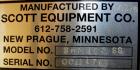 USED: Scott Equipment Co double spiral ribbon blender, model SRM183SS, 6 cubic feet, 304 stainless steel. Non-jacketed trough 18