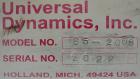 Used- Universal Dynamics Vertical Ribbon Mixer, approximately 26 cubic feet, model 65-2000, carbon steel. 48