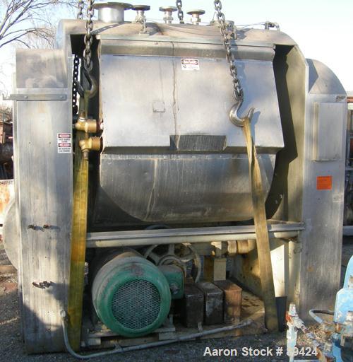 USED: Bakers Equipment / Winkler single arm mixer, approximately 2400 pounds (395 gallons) mixing capacity, 304 stainless steel. Jacketed bowl approximately 44" front to back x 48" left to right x ap...
