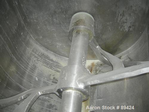 USED: Bakers Equipment / Winkler single arm mixer, approximately 2400 pounds (395 gallons) mixing capacity, 304 stainless steel. Jacketed bowl approximately 44" front to back x 48" left to right x ap...