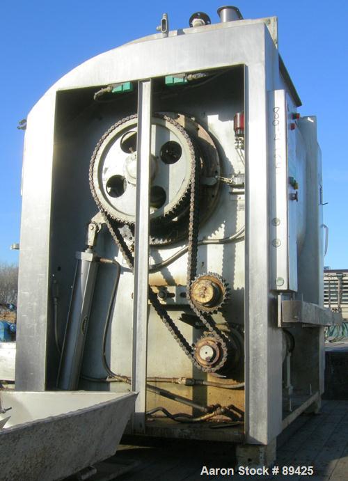 USED: Bakers Equipment / Winkler single arm mixer, approximate 2400 pound (395 gallon) mixing capacity, 304 stainless steel. Jacketed bowl approximately 44" front to back x 48" left to right x approx...