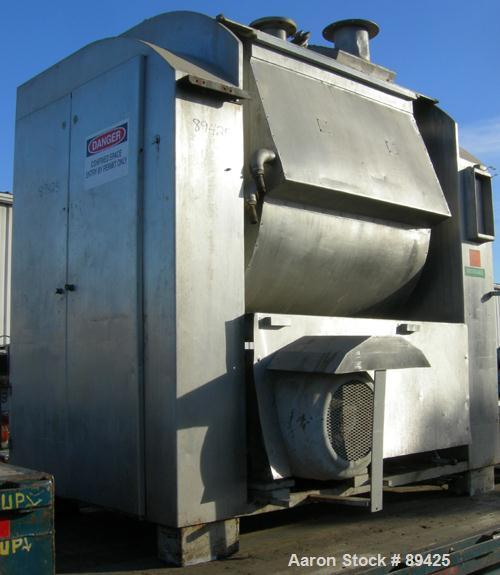 USED: Bakers Equipment / Winkler single arm mixer, approximate 2400 pound (395 gallon) mixing capacity, 304 stainless steel. Jacketed bowl approximately 44" front to back x 48" left to right x approx...