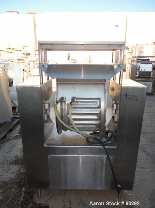 Used Magna High Speed Single Arm Mixer, Model 50H-4C1. Approximate 10 gallon/50 pound working capacity, 304 stainless steel. Jacketed bowl 18" front to back x 17-1/2" left to right x approximately 26...