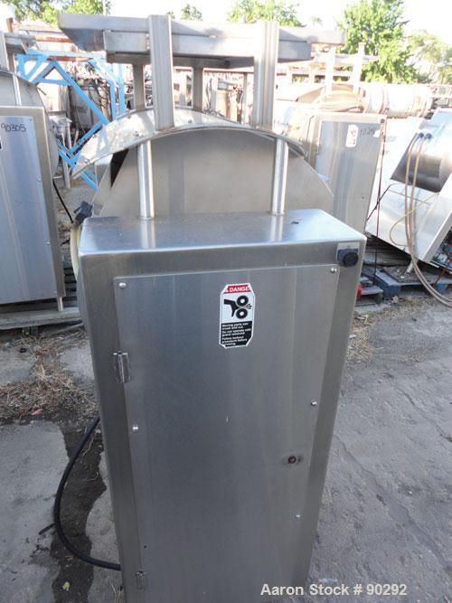 Used Magna High Speed Single Arm Mixer, Model 50H-4C1. Approximate 10 gallon/50 pound working capacity, 304 stainless steel. Jacketed bowl 18" front to back x 17-1/2" left to right x approximately 26...