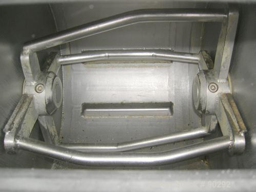 Used Magna High Speed Single Arm Mixer, Model 50H-4C1. Approximate 10 gallon/50 pound working capacity, 304 stainless steel. Jacketed bowl 18" front to back x 17-1/2" left to right x approximately 26...