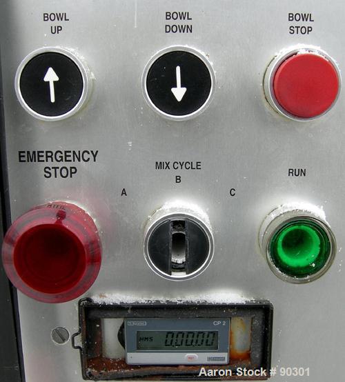 Used Stainless Steel Magna High Speed Single Arm Mixer, Model 50H-4C1, approximate 10 gallon/50 pound working capacity