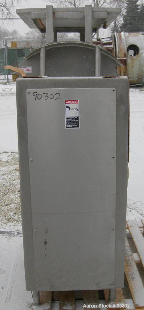 Used Magna High Speed Single Arm Mixer, Model 50H-4C1. Approximate 10 gallon/50 pound working capacity, 304 stainless steel. Jacketed bowl 18" front to back x 17-1/2" left to right x approximately 26...