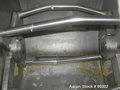 Used Magna High Speed Single Arm Mixer, Model 50H-4C1. Approximate 10 gallon/50 pound working capacity, 304 stainless steel. Jacketed bowl 18" front to back x 17-1/2" left to right x approximately 26...