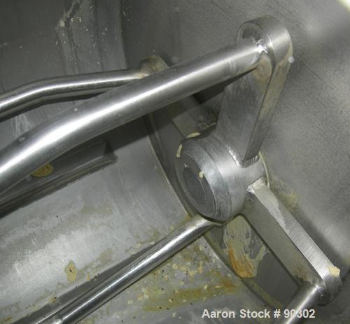 Used Magna High Speed Single Arm Mixer, Model 50H-4C1. Approximate 10 gallon/50 pound working capacity, 304 stainless steel. Jacketed bowl 18" front to back x 17-1/2" left to right x approximately 26...