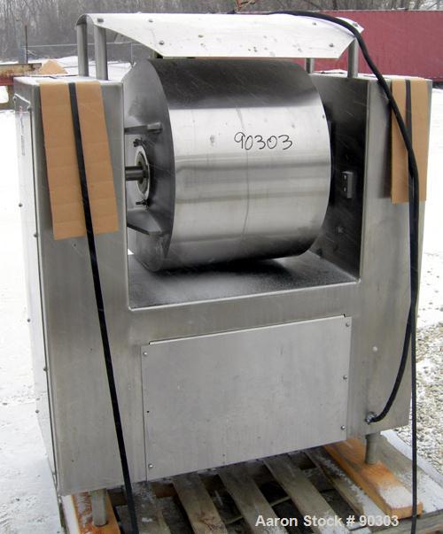 Used Magna High Speed Single Arm Mixer, Model 50H-4C1. Approximate 10 gallon/50 pound working capacity, 304 stainless steel. Jacketed bowl 18" front to back x 17-1/2" left to right x approximately 26...