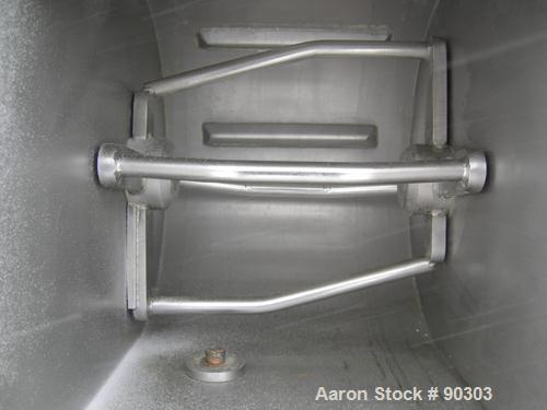 Used Magna High Speed Single Arm Mixer, Model 50H-4C1. Approximate 10 gallon/50 pound working capacity, 304 stainless steel. Jacketed bowl 18" front to back x 17-1/2" left to right x approximately 26...