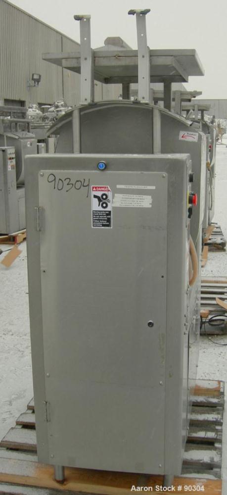 Used Magna High Speed Single Arm Mixer, Model 50H-4C1. Approximate 10 gallon/50 pound working capacity, 304 stainless steel. Jacketed bowl 18" front to back x 17-1/2" left to right x approximately 26...