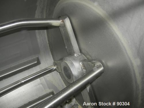 Used Magna High Speed Single Arm Mixer, Model 50H-4C1. Approximate 10 gallon/50 pound working capacity, 304 stainless steel. Jacketed bowl 18" front to back x 17-1/2" left to right x approximately 26...