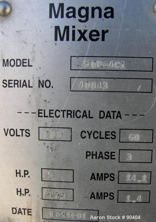 Used Magna High Speed Single Arm Mixer, Model 50H-4C1